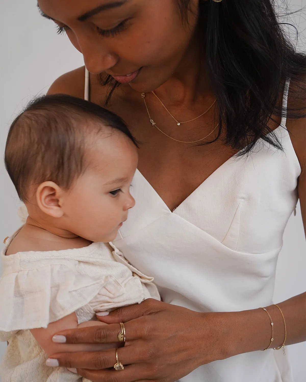 Bezel Diamond Necklace - Mommy   Me