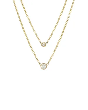 Bezel Diamond Necklace - Mommy   Me