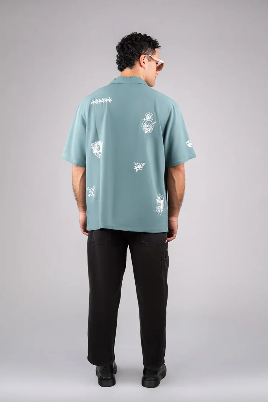 BILLY BONES CLUB CLUB INK BOWLO SHIRT - EMERALD