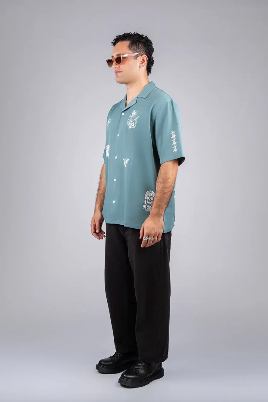 BILLY BONES CLUB CLUB INK BOWLO SHIRT - EMERALD