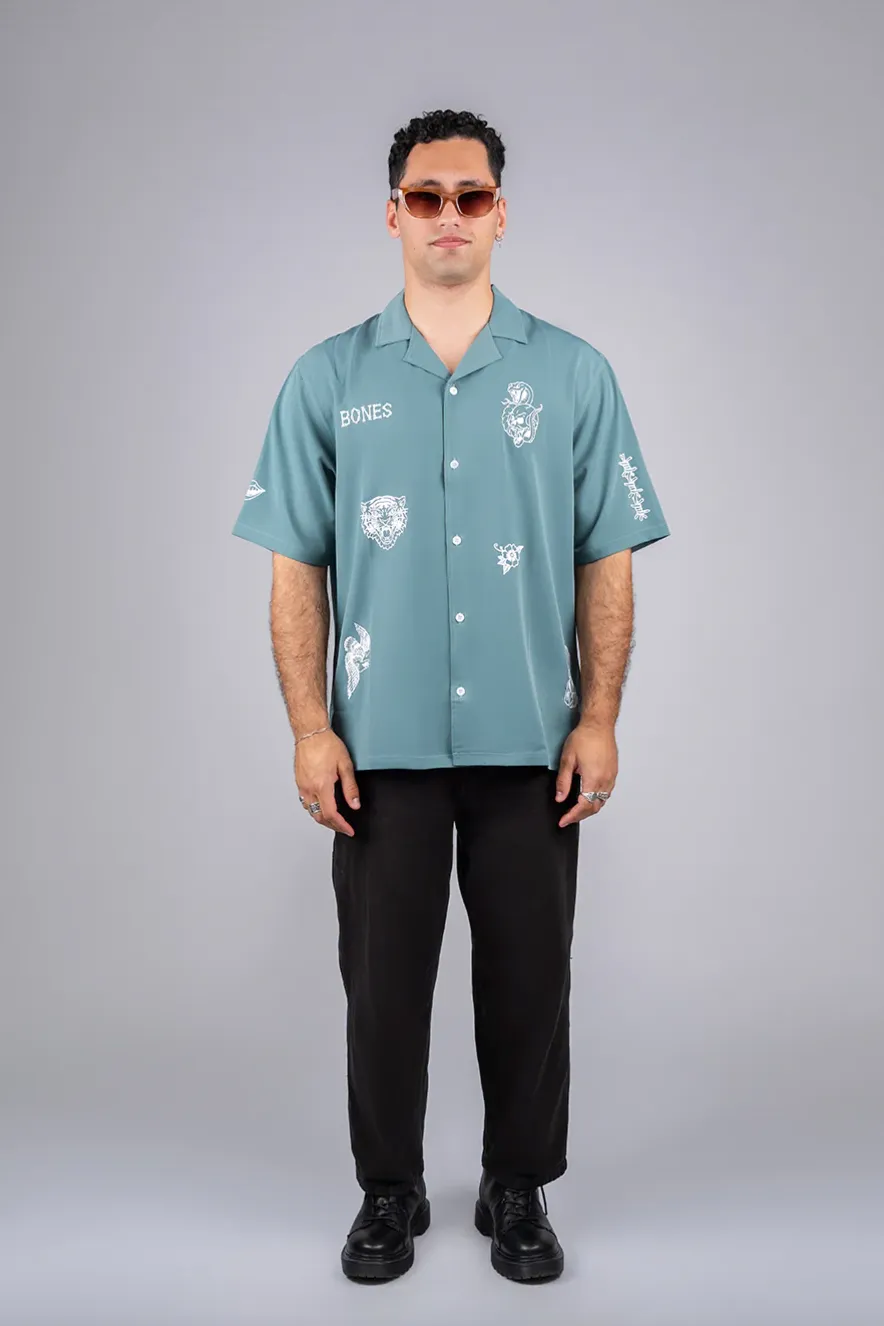 BILLY BONES CLUB CLUB INK BOWLO SHIRT - EMERALD