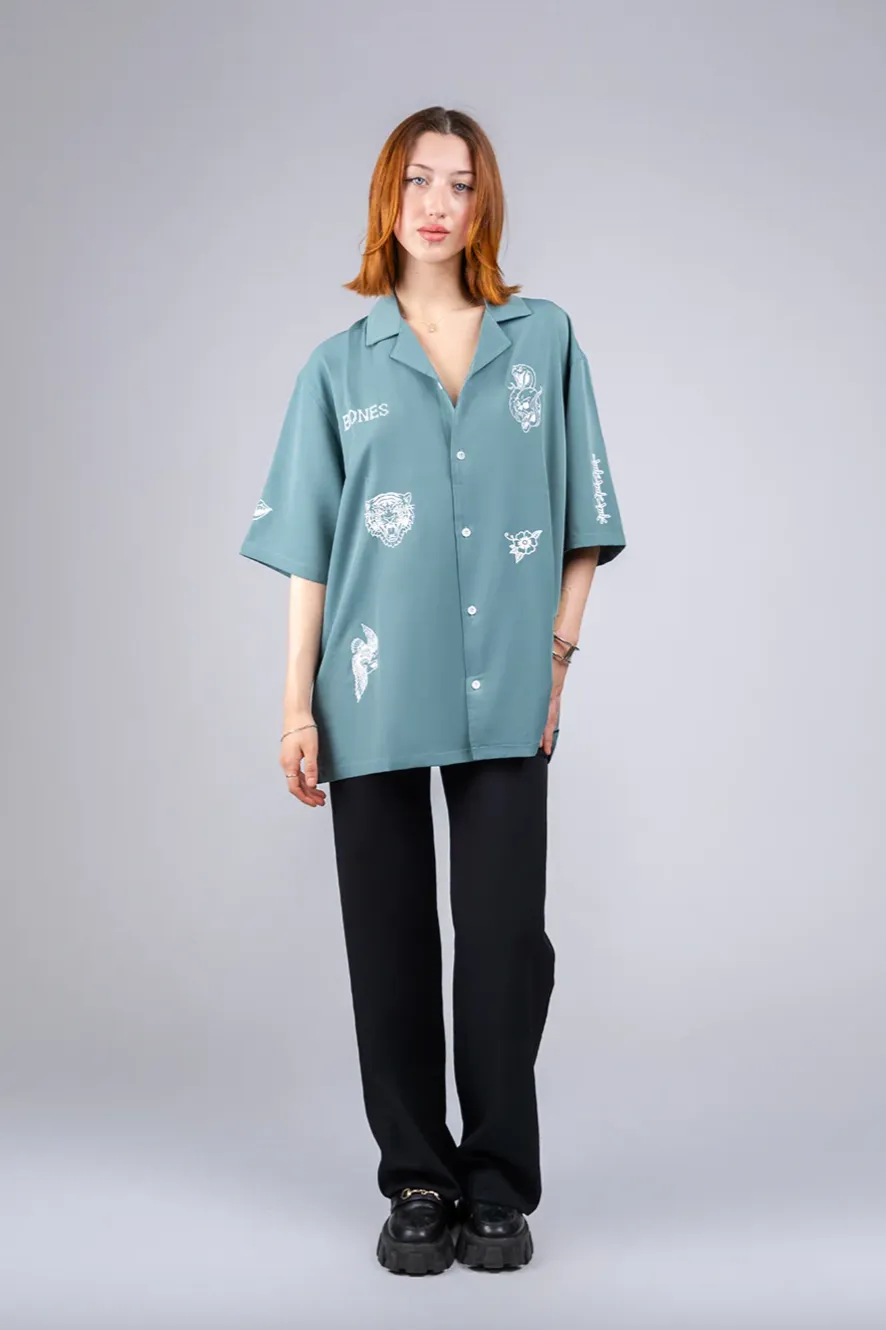 BILLY BONES CLUB CLUB INK BOWLO SHIRT - EMERALD
