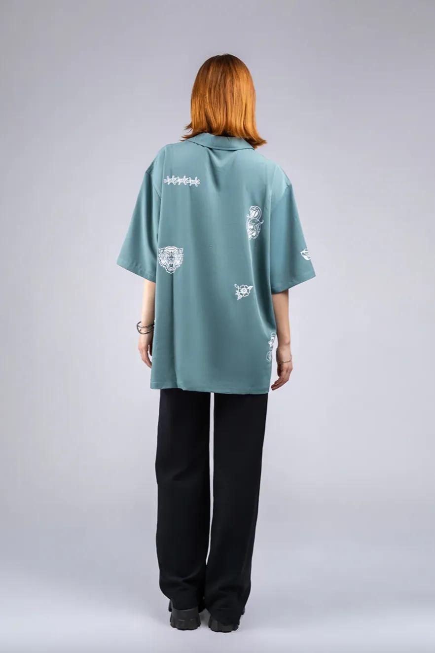 BILLY BONES CLUB CLUB INK BOWLO SHIRT - EMERALD