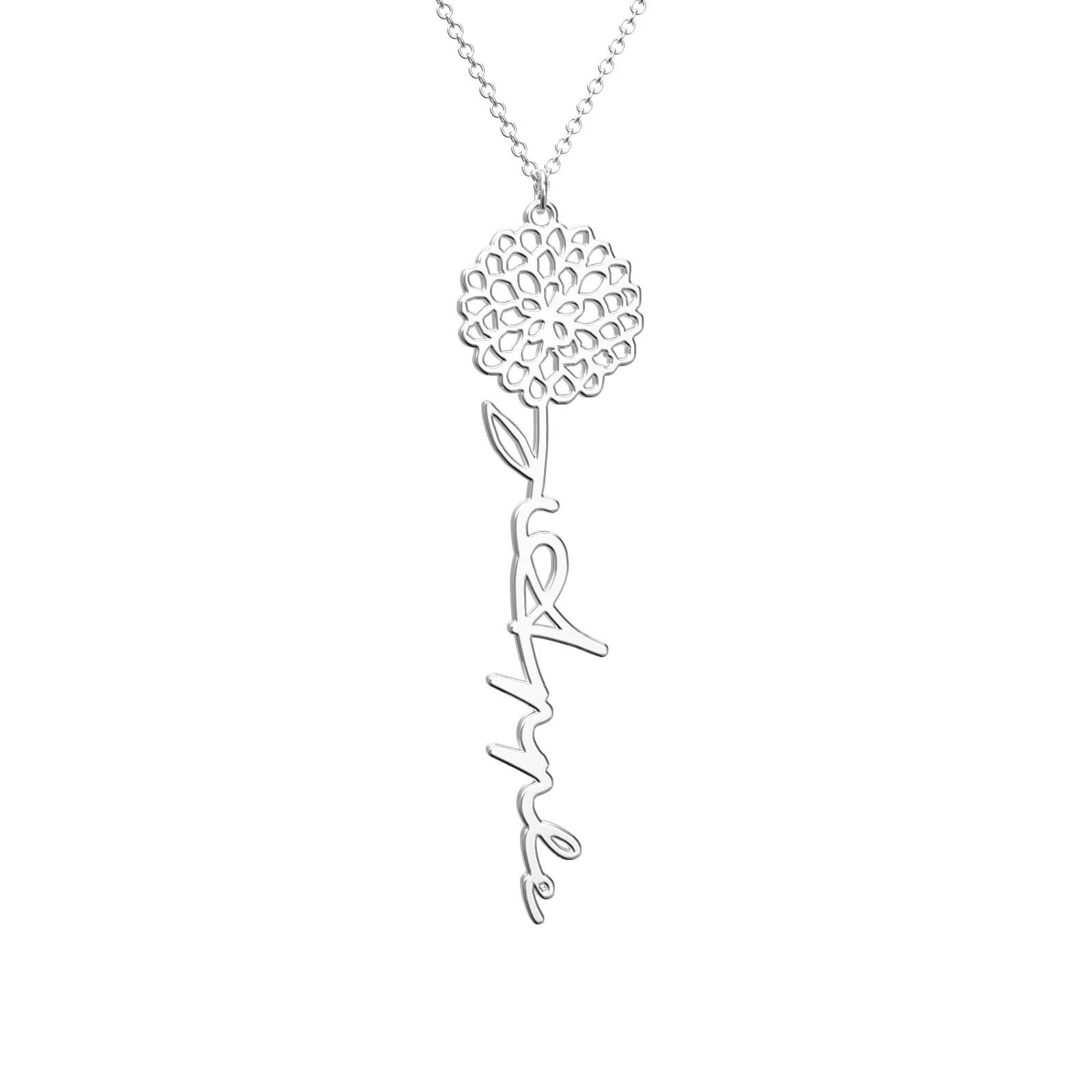 Birthflower Name Necklace Gift, Custom Name Necklace, The Best Gift For You