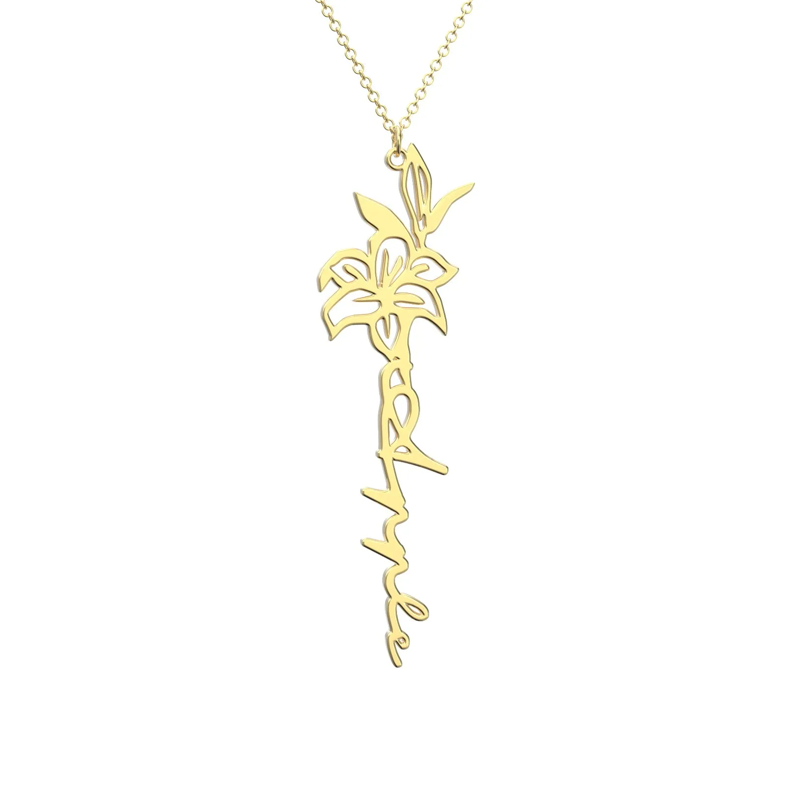 Birthflower Name Necklace Gift, Custom Name Necklace, The Best Gift For You