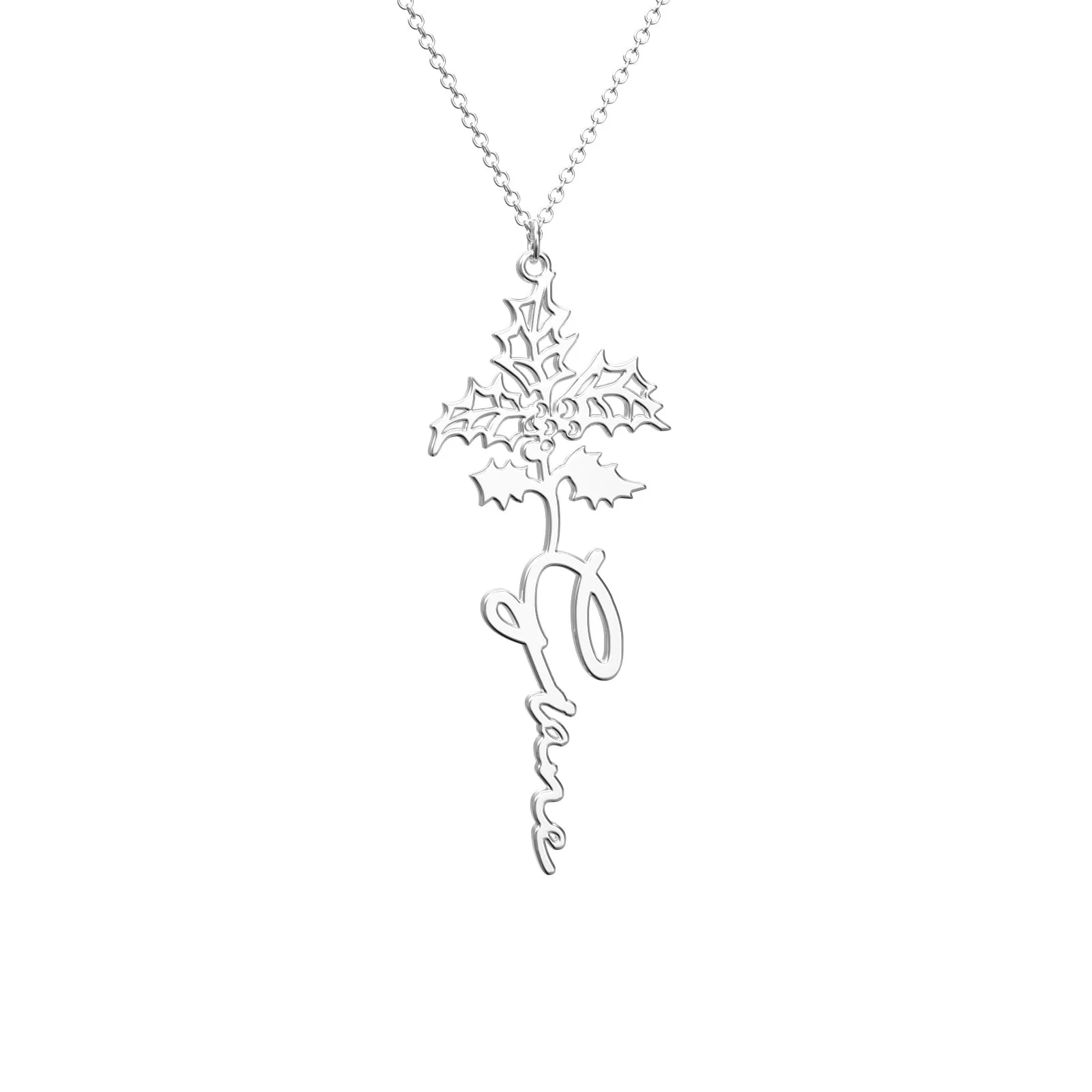 Birthflower Name Necklace Gift, Custom Name Necklace, The Best Gift For You