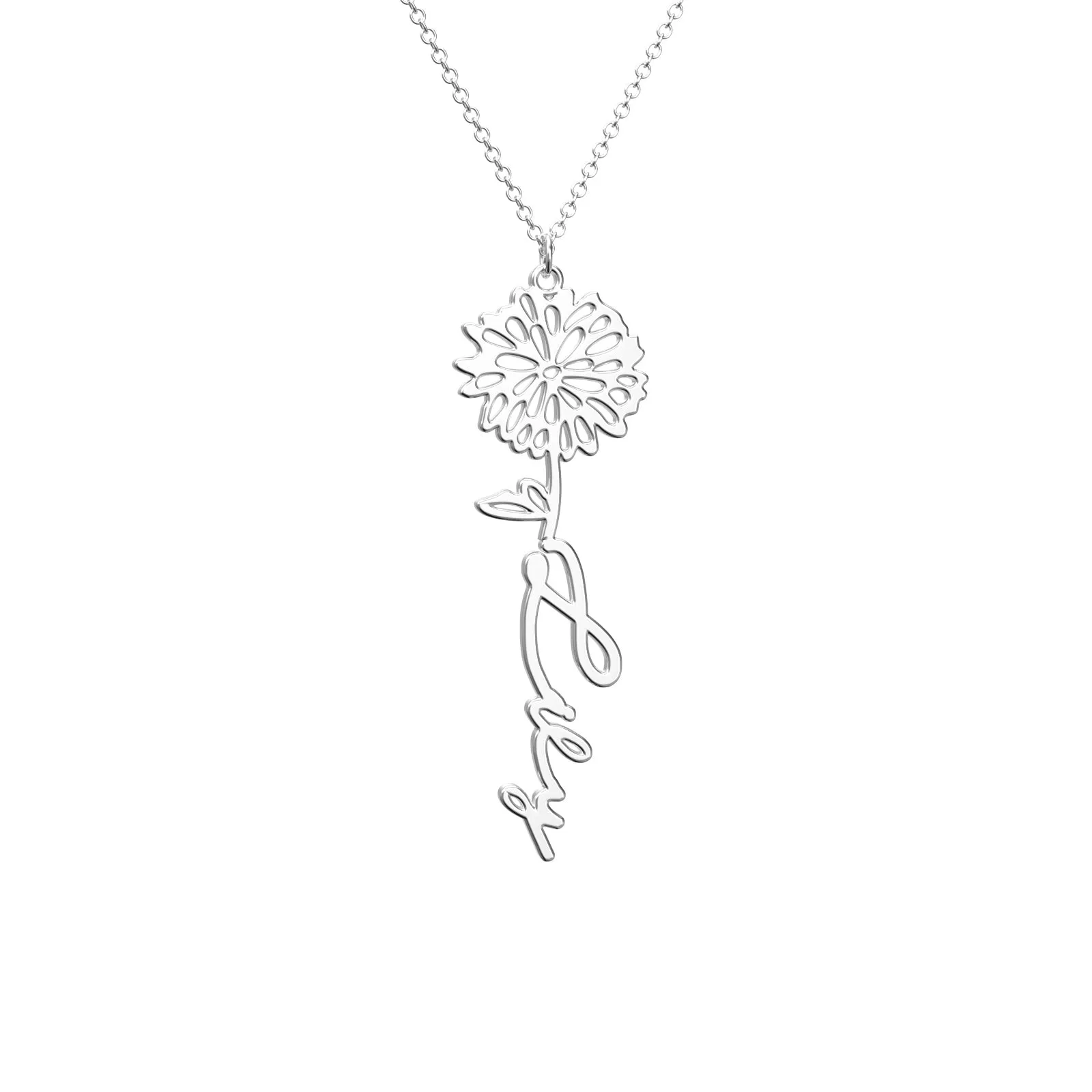 Birthflower Name Necklace Gift, Custom Name Necklace, The Best Gift For You