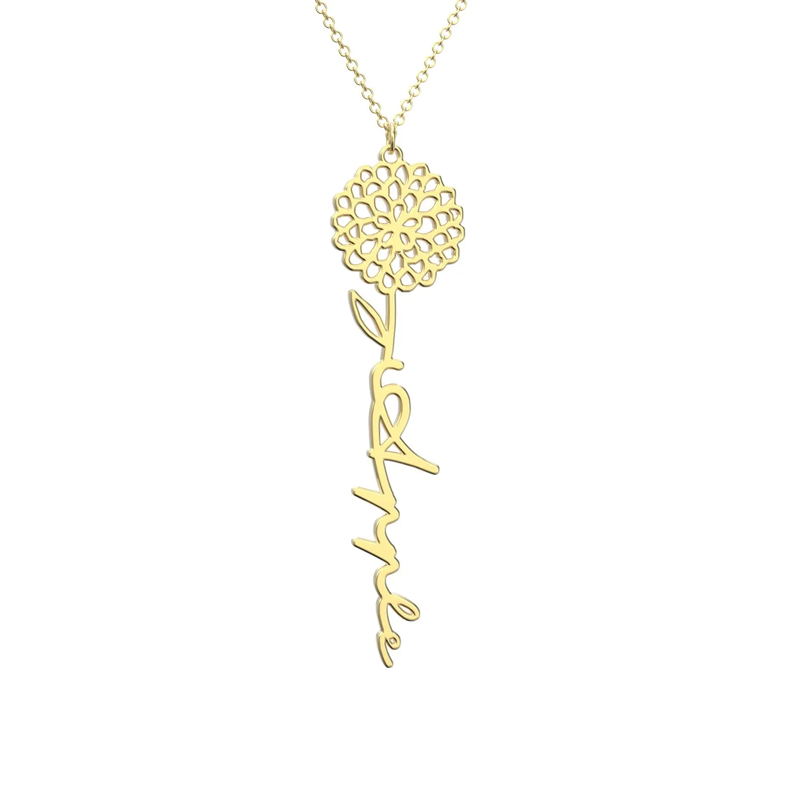 Birthflower Name Necklace Gift, Custom Name Necklace, The Best Gift For You