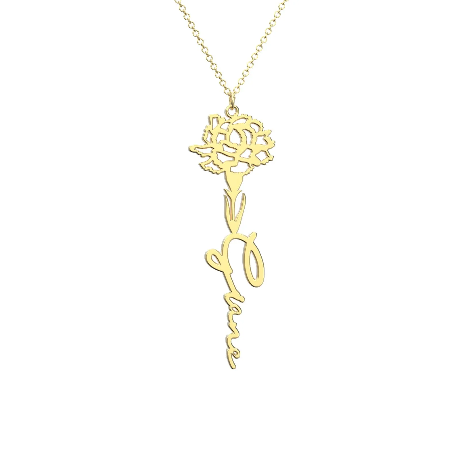 Birthflower Name Necklace Gift, Custom Name Necklace, The Best Gift For You