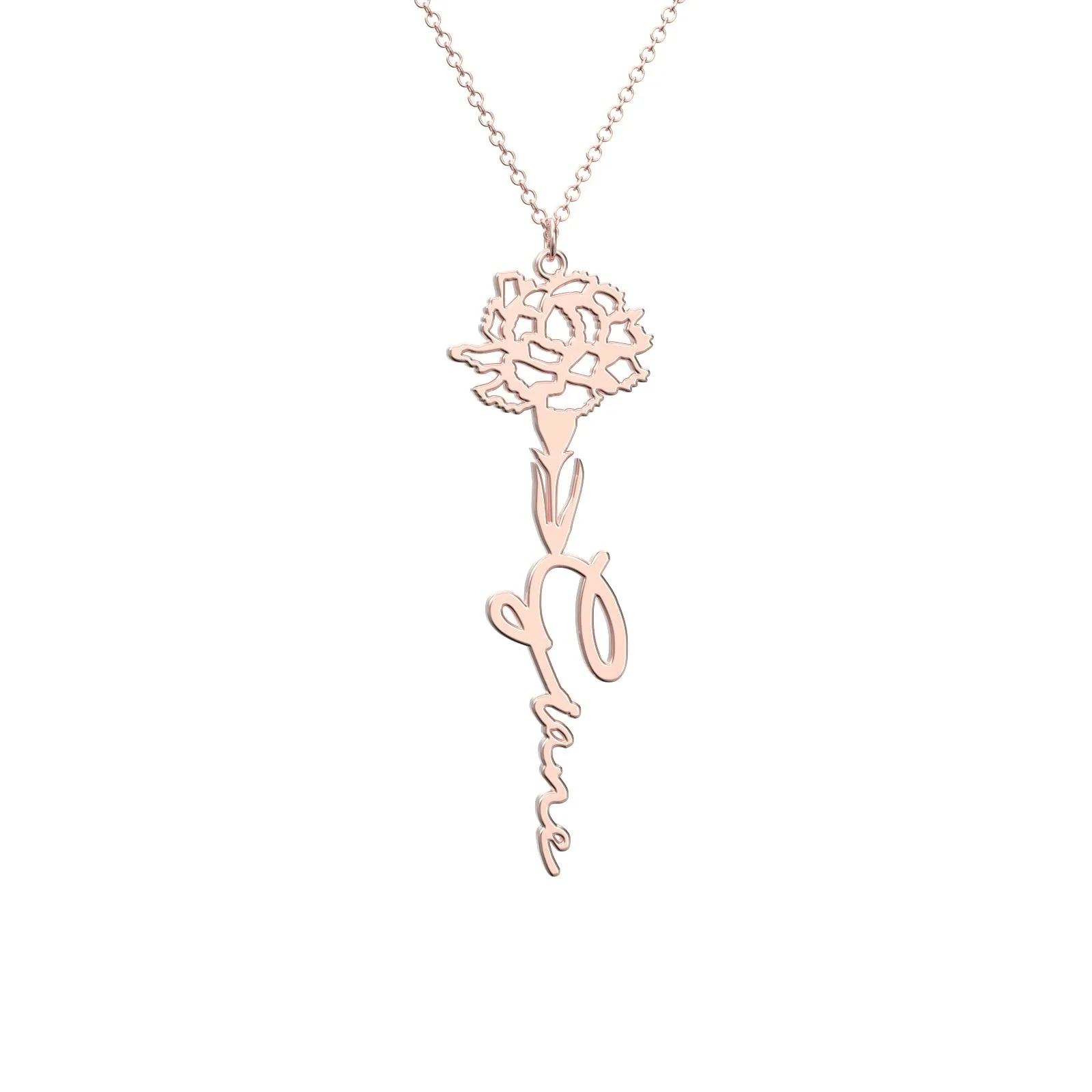 Birthflower Name Necklace Gift, Custom Name Necklace, The Best Gift For You
