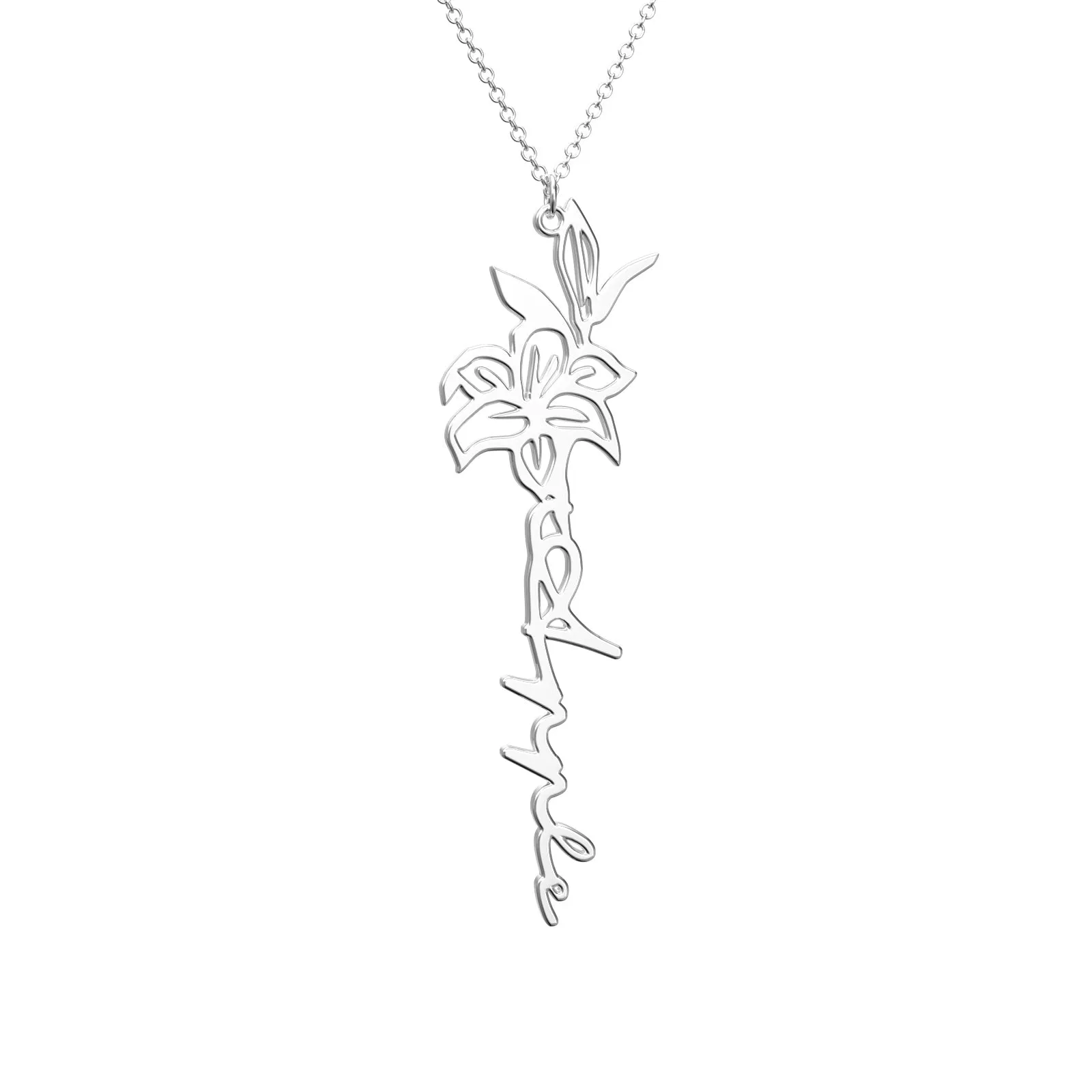 Birthflower Name Necklace Gift, Custom Name Necklace, The Best Gift For You
