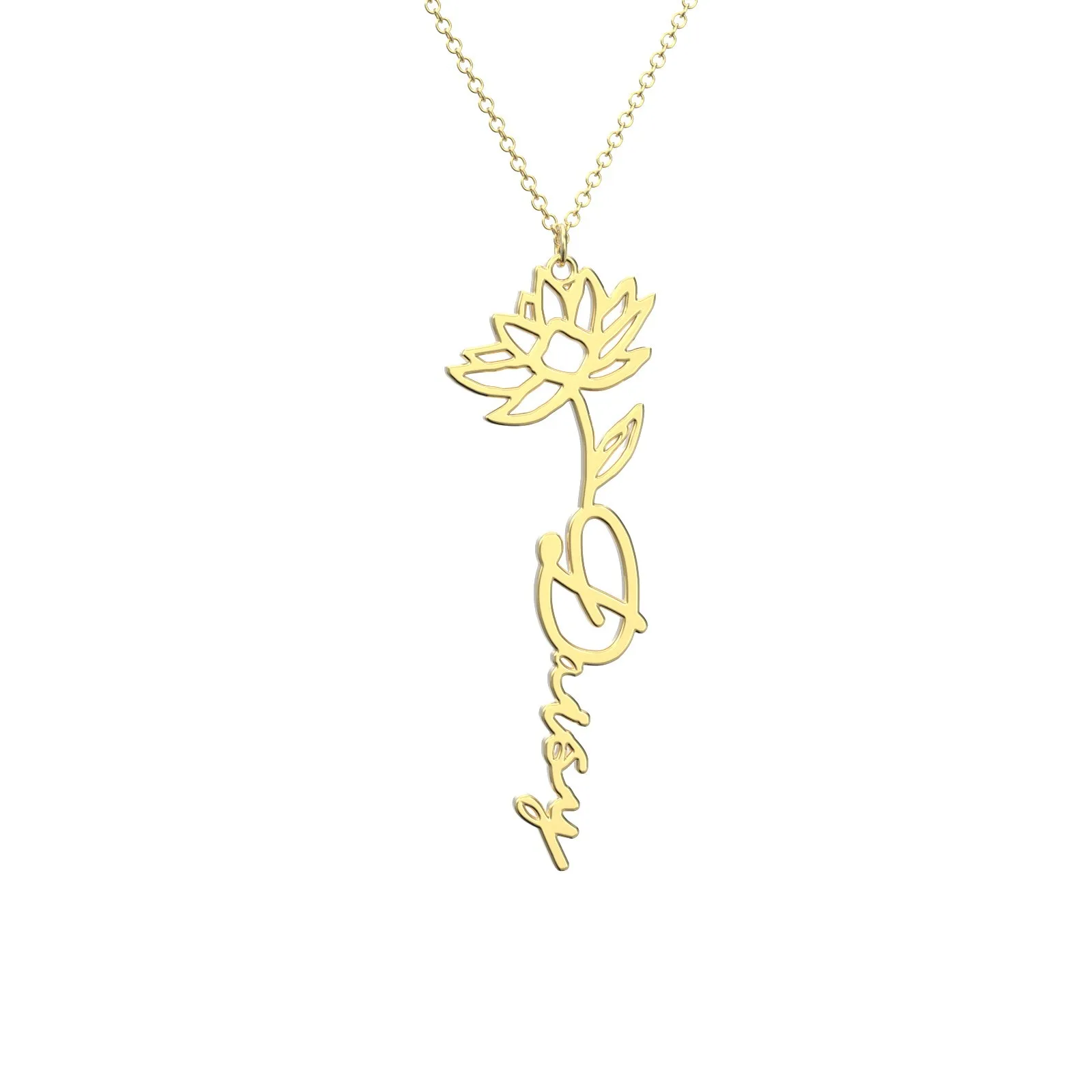 Birthflower Name Necklace Gift, Custom Name Necklace, The Best Gift For You