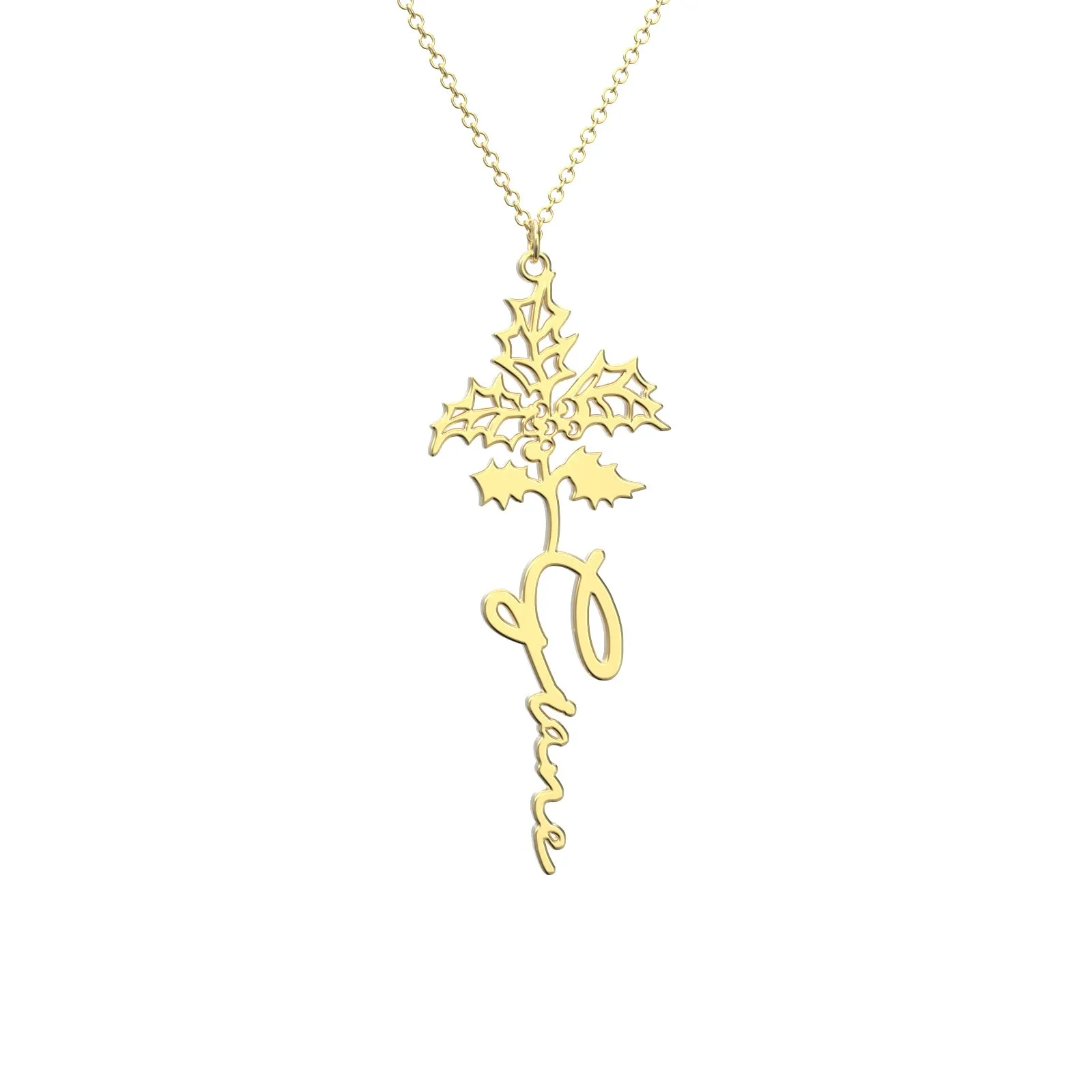 Birthflower Name Necklace Gift, Custom Name Necklace, The Best Gift For You