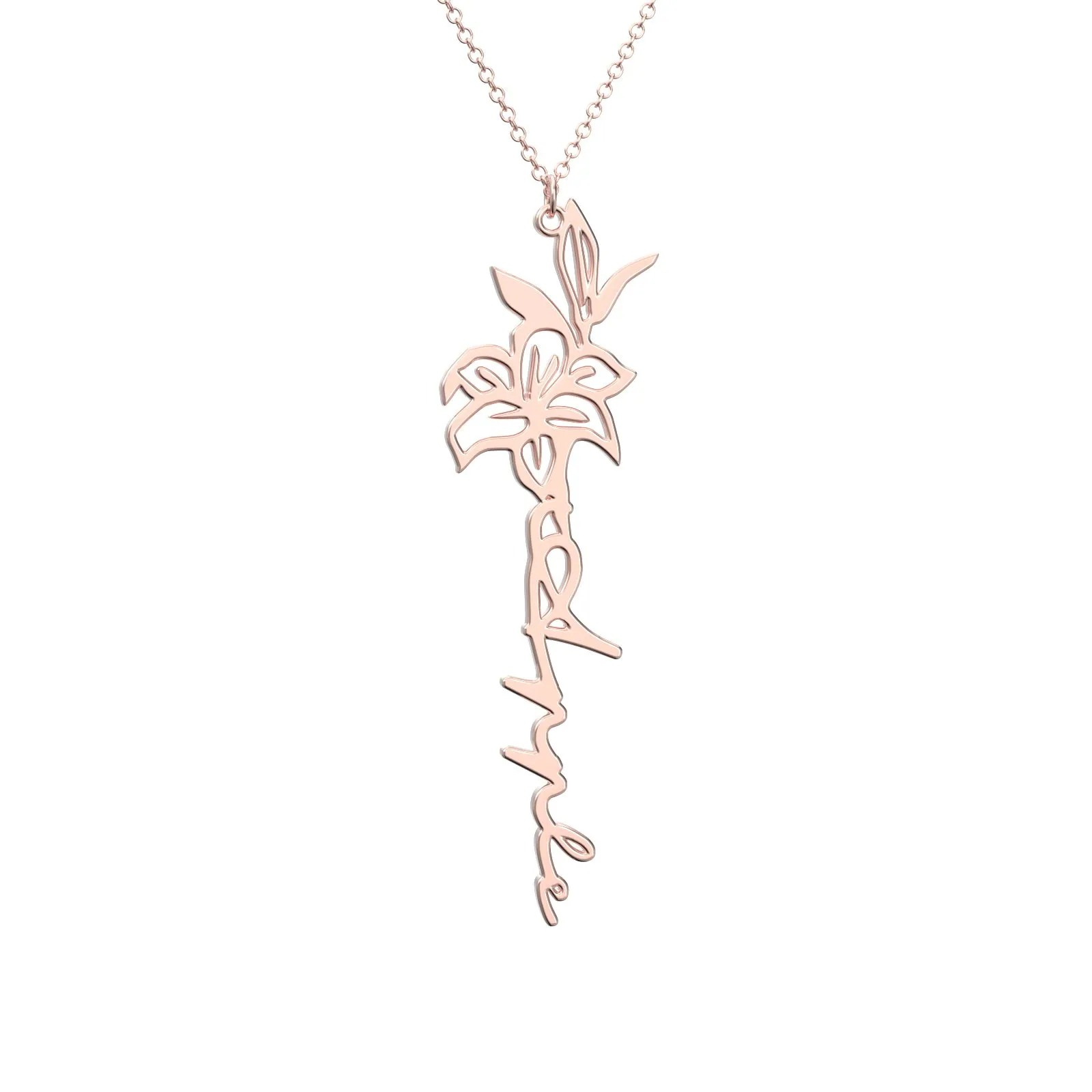 Birthflower Name Necklace Gift, Custom Name Necklace, The Best Gift For You