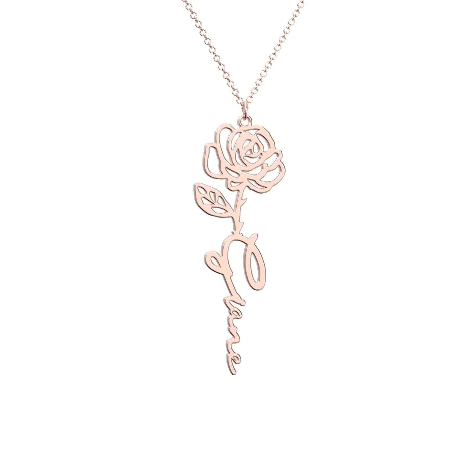 Birthflower Name Necklace Gift, Custom Name Necklace, The Best Gift For You