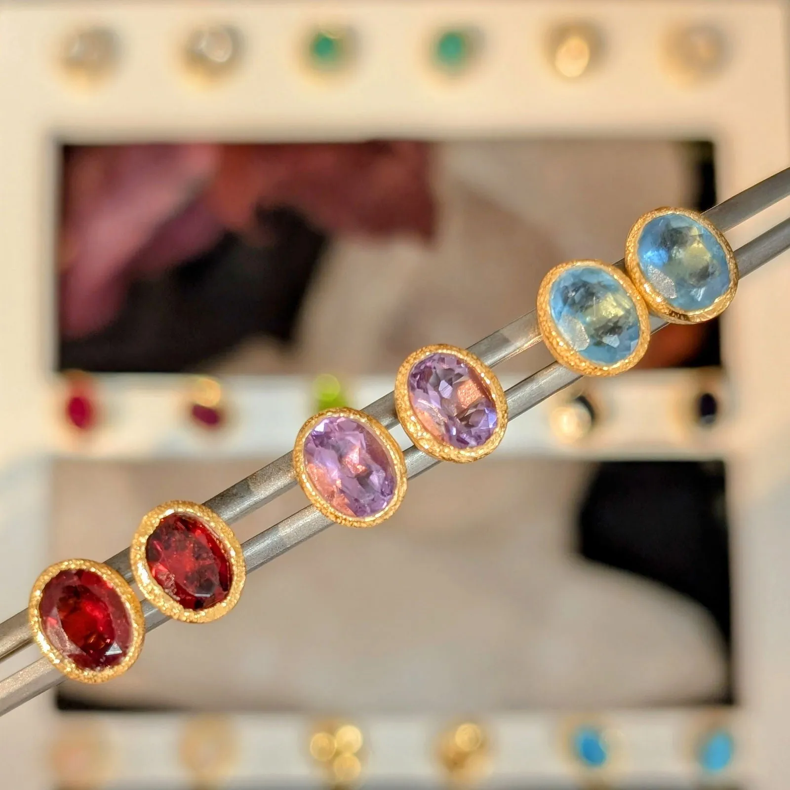 Birthstone Earrings by Jorge