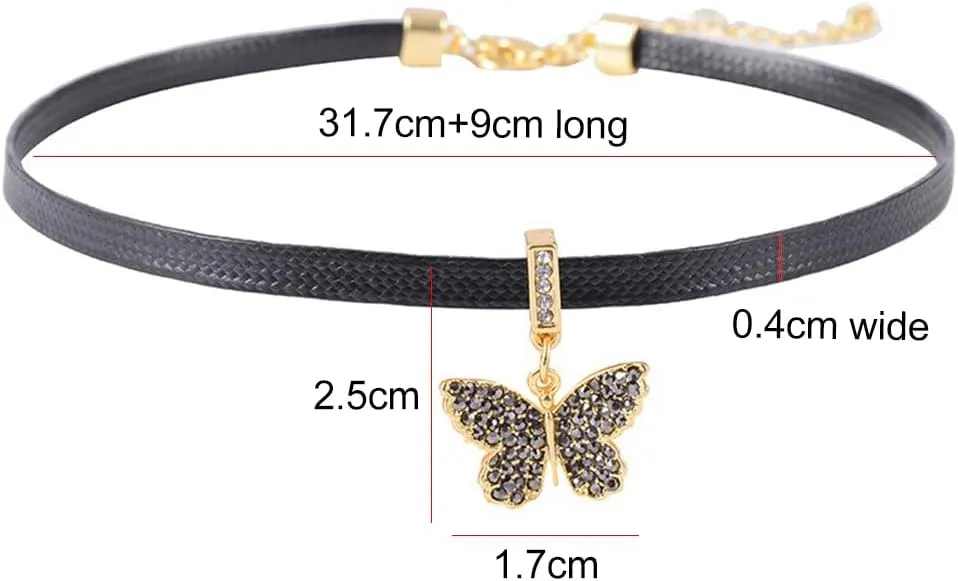 Black Choker Necklace for Women PU Choker with Elegant Pendant Jewelry Gothic Choker Collar Necklaces Gifts