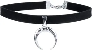 Black Choker Necklaces for Women Punk Goth Necklaces for Women Gothic Pendant Choker Leather Soft Collar Heart Sun Moon Chain 2000s Jewelry