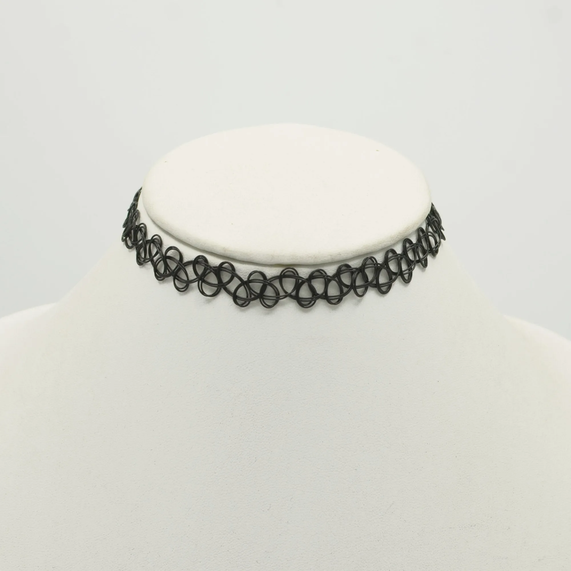 BLACK CHROCHET STRETCH TATTOO CHOKER NECKLACE #FW-CROCHNET