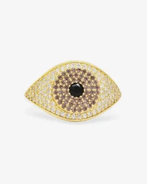 Black evil Eye Ring | Gold