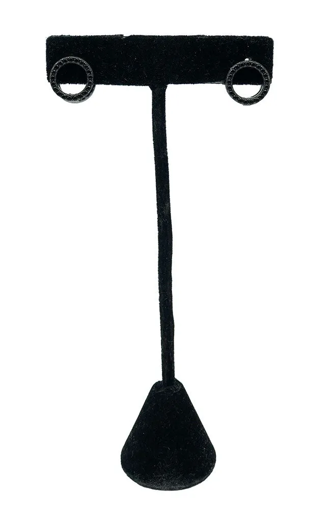 Black Lobe Hugger Earring