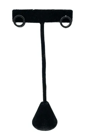 Black Lobe Hugger Earring
