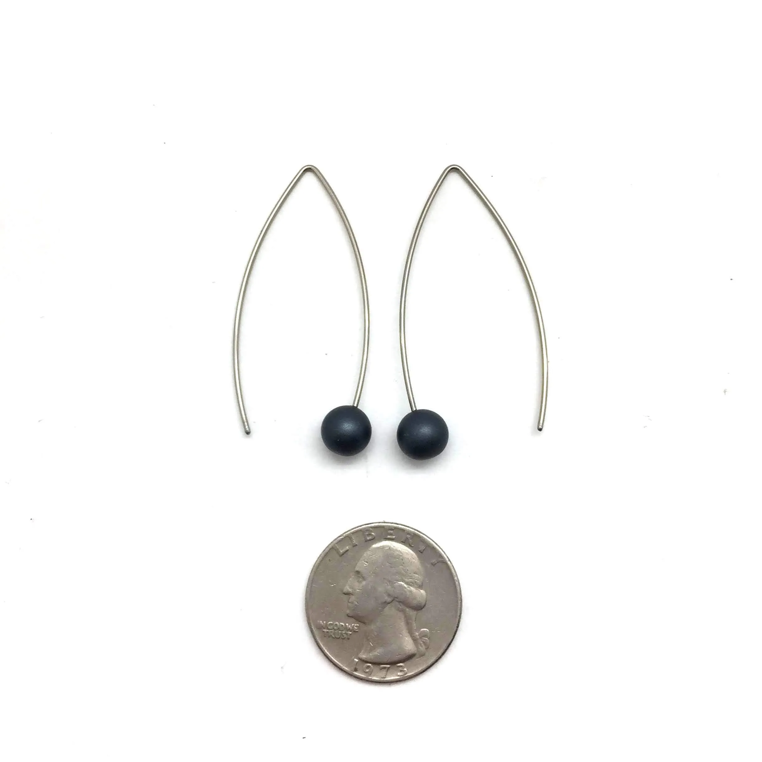Black Sphere Earrings - Small