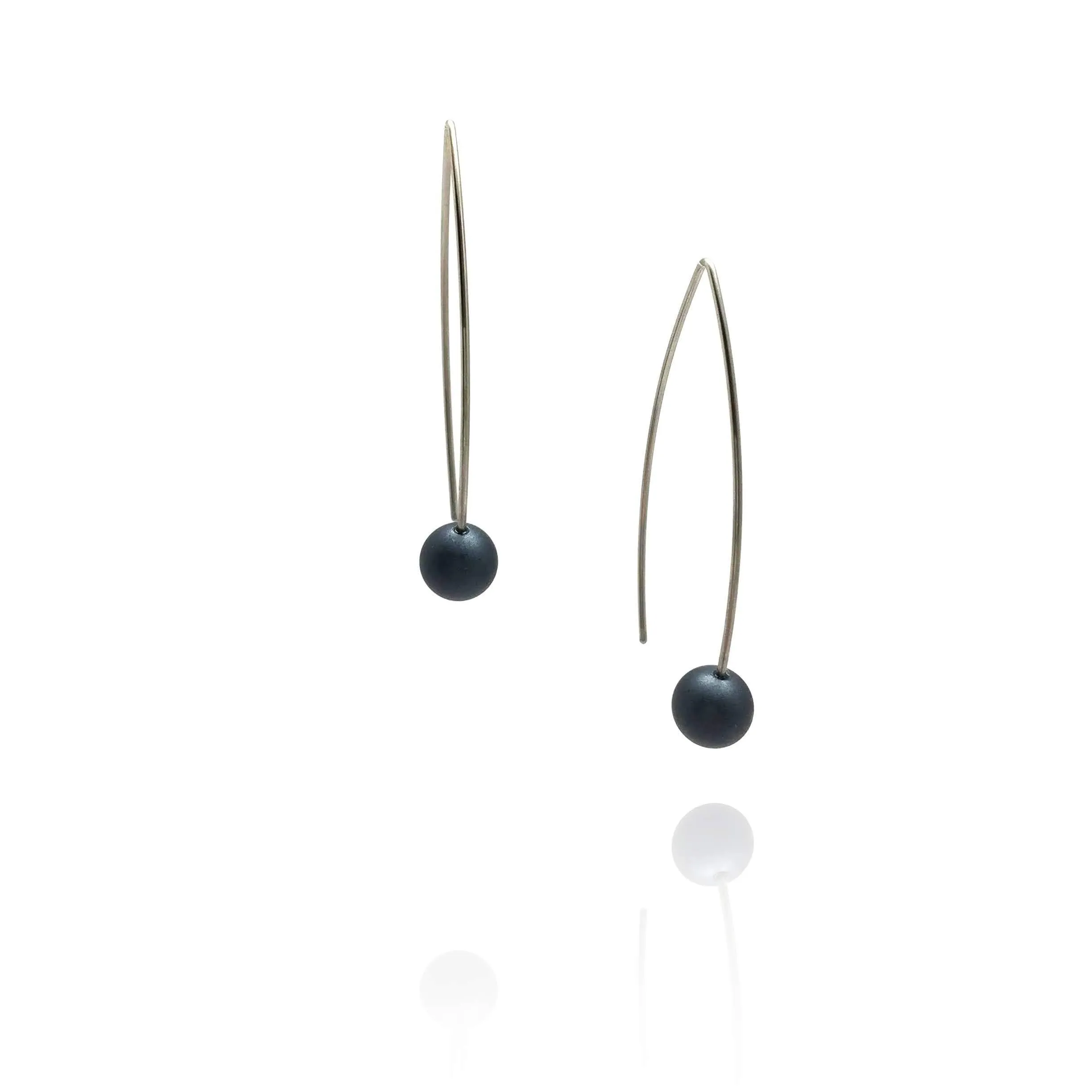 Black Sphere Earrings - Small