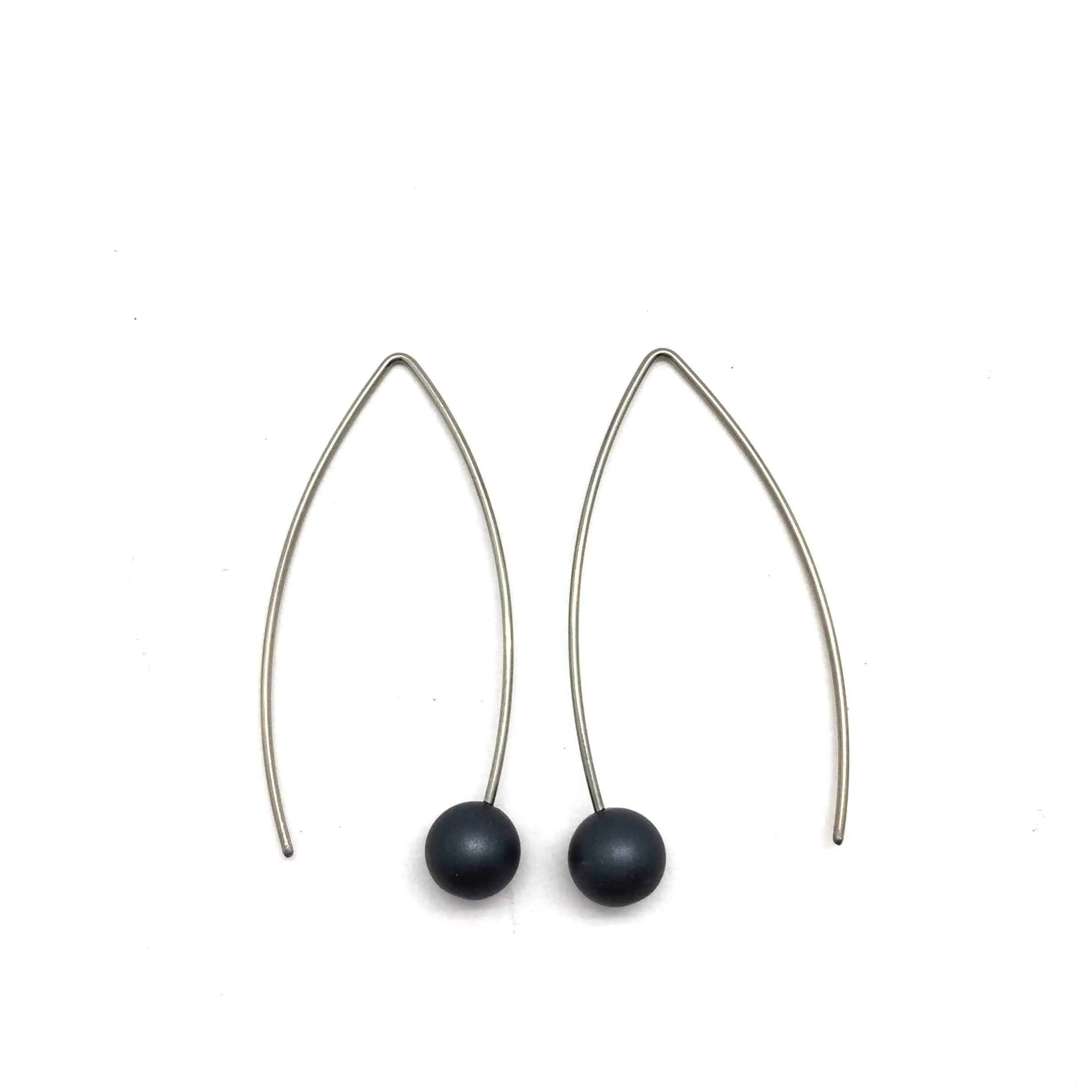 Black Sphere Earrings - Small