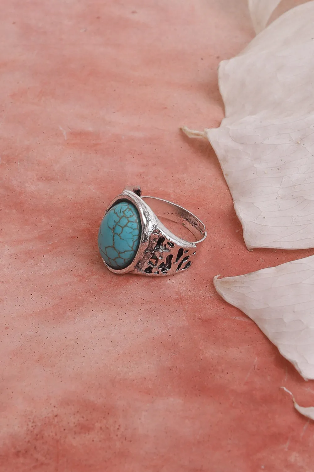 Bohemian Oval Cut Turquoise Ring