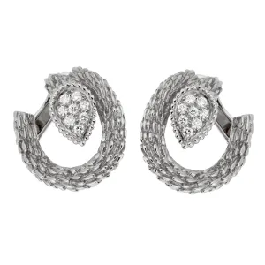 Boucheron Serpent Boheme White Gold Diamond Hoop Earrings