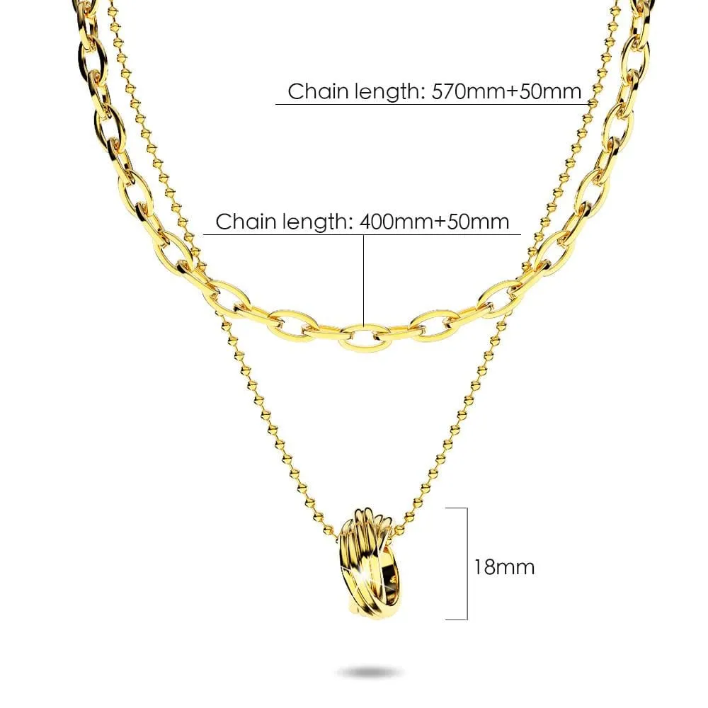 Boxed Swirl Pendant Necklace with Trishia Hoop Earrings in Gold