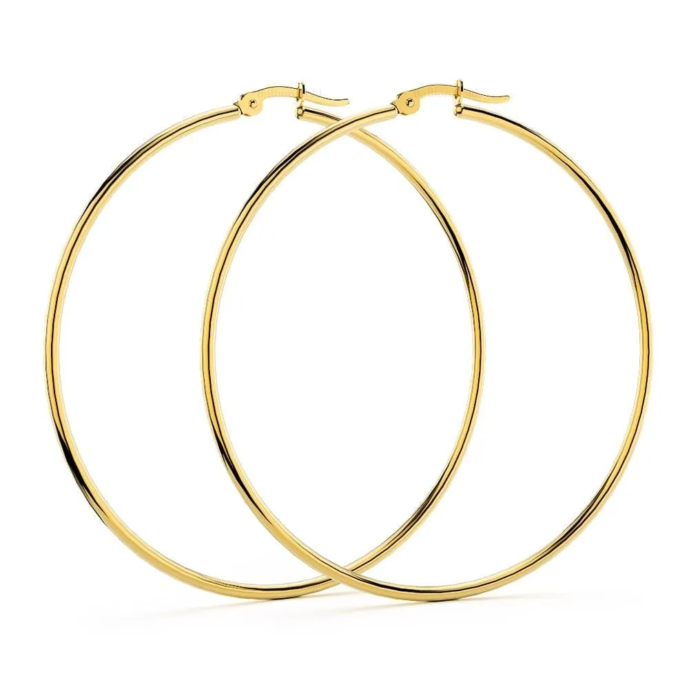 Boxed Swirl Pendant Necklace with Trishia Hoop Earrings in Gold