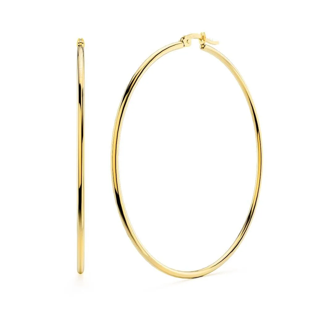 Boxed Swirl Pendant Necklace with Trishia Hoop Earrings in Gold