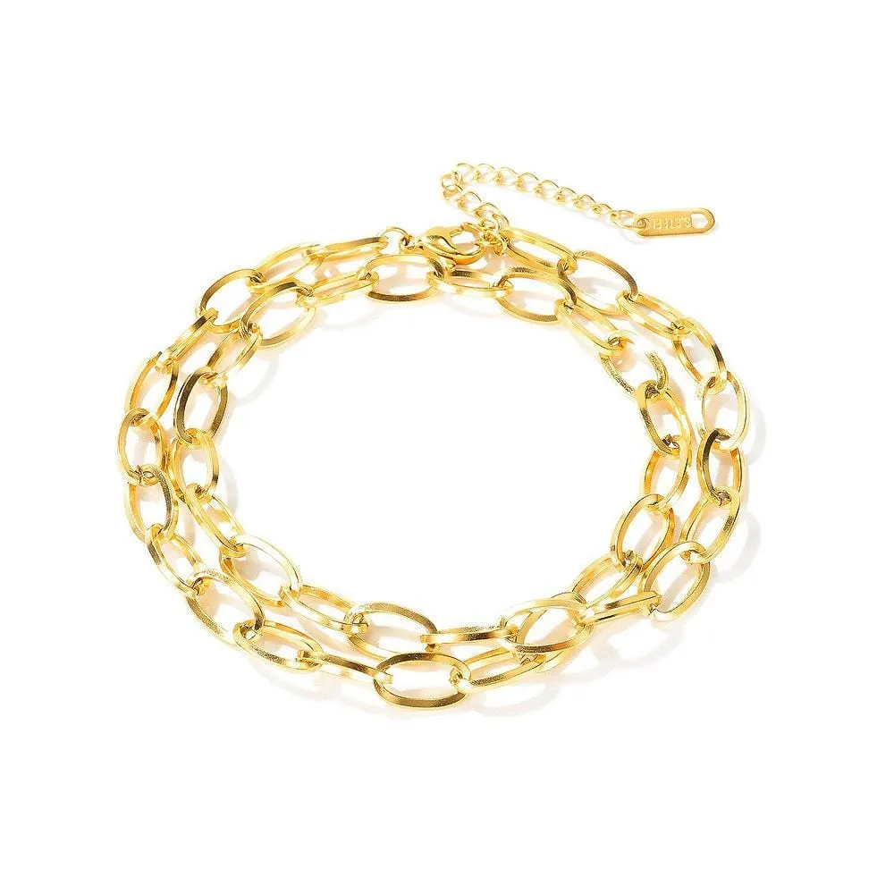 Boxed Swirl Pendant Necklace with Trishia Hoop Earrings in Gold