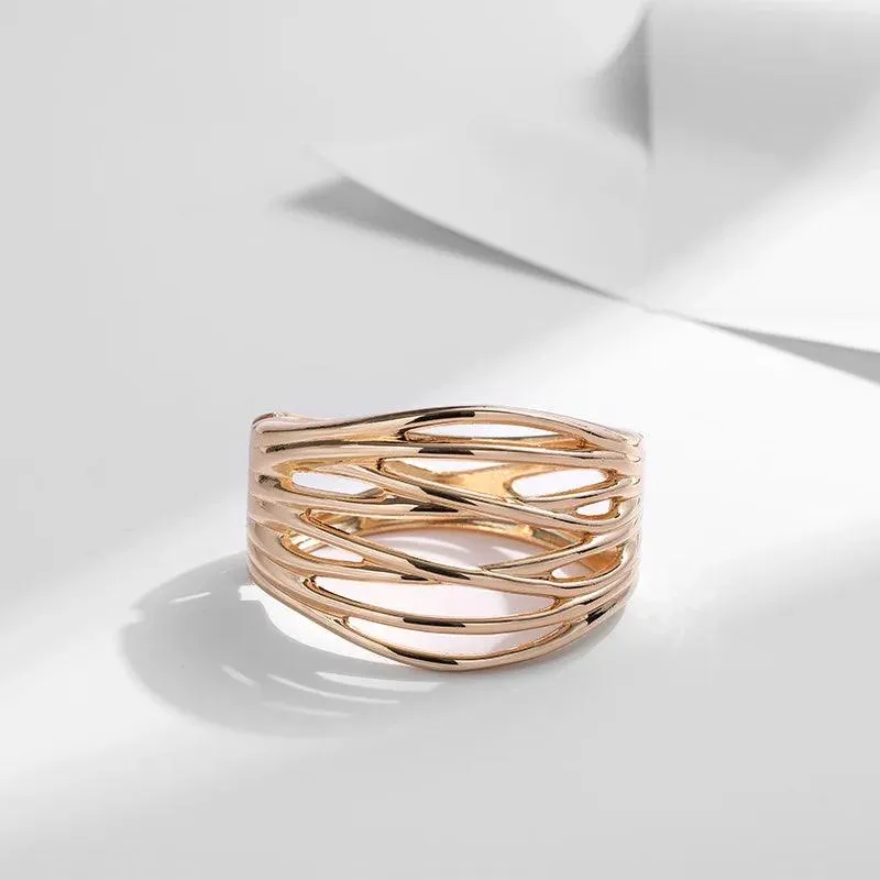 Bracelets Charm Jewelry - Hollow Wide Bangle - Irregular Metal - B0527
