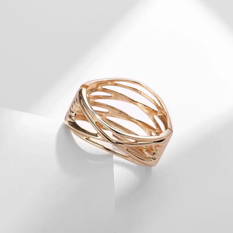 Bracelets Charm Jewelry - Hollow Wide Bangle - Irregular Metal - B0527