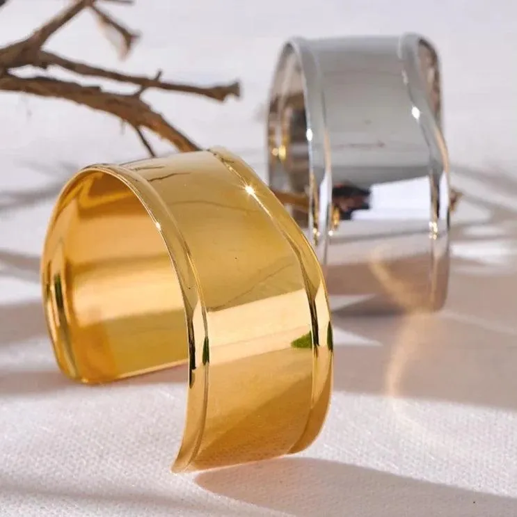 Bracelets Charm Jewelry - Stainless Steel - Wide Cuff Open Bangle - TSJ18