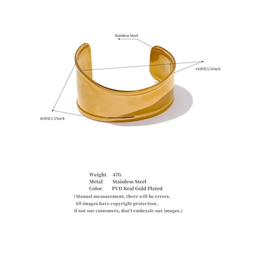 Bracelets Charm Jewelry - Stainless Steel - Wide Cuff Open Bangle - TSJ18