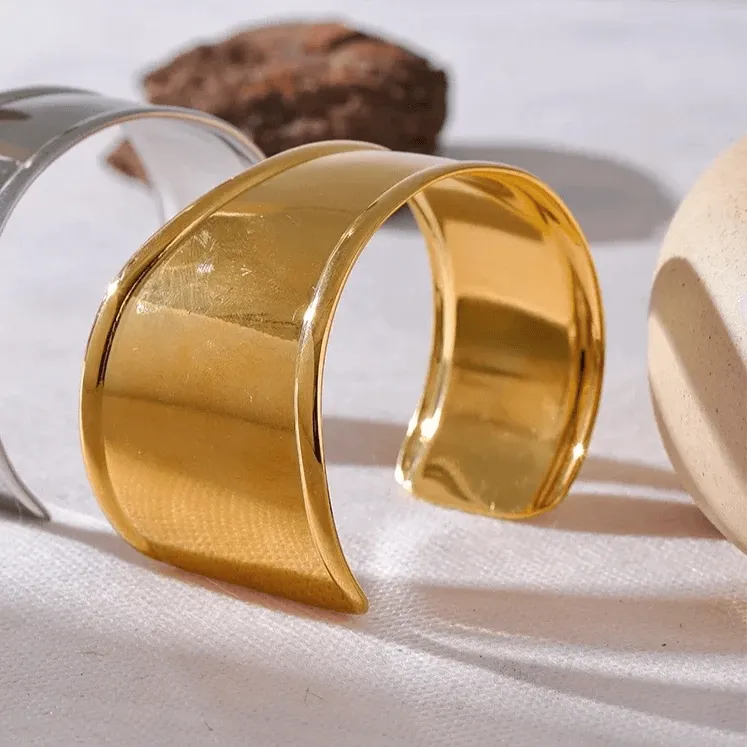 Bracelets Charm Jewelry - Stainless Steel - Wide Cuff Open Bangle - TSJ18