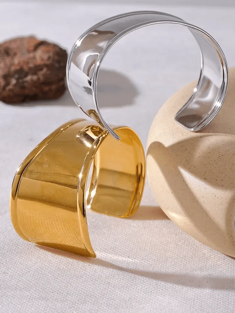 Bracelets Charm Jewelry - Stainless Steel - Wide Cuff Open Bangle - TSJ18