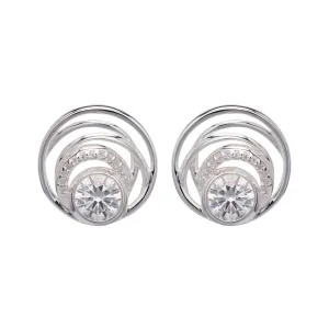 Brilliant Cut CZ Spiral Stud Earrings