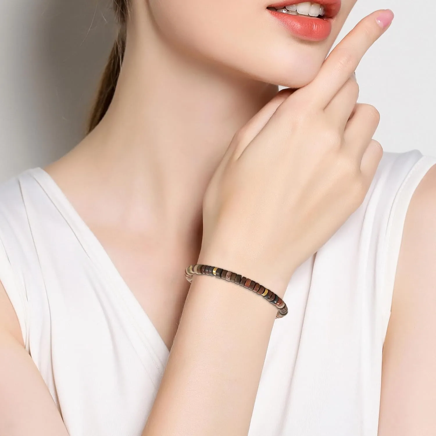 Btysun Birthday Gifts for Women, Bead Bracelet 10th 13th 16th 18th 30th 40th 50th 60th 70th 21st Inspirational Gifts for Her Wife Sister Mom Daughter Grandma Adjustable Nature Stone Bracelet Jewelry
