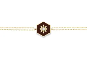 Burgundy Enamelled Hexagonal Bracelet