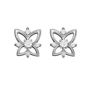 Butterfly Flower Diamond Earrings