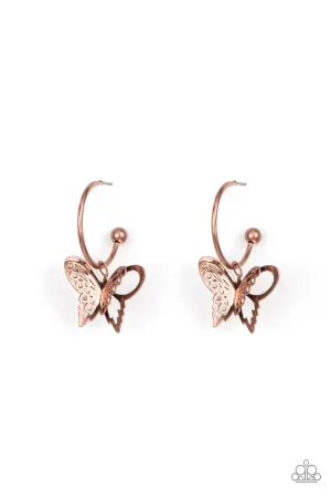Butterfly Freestyle - Copper Hoop Earring