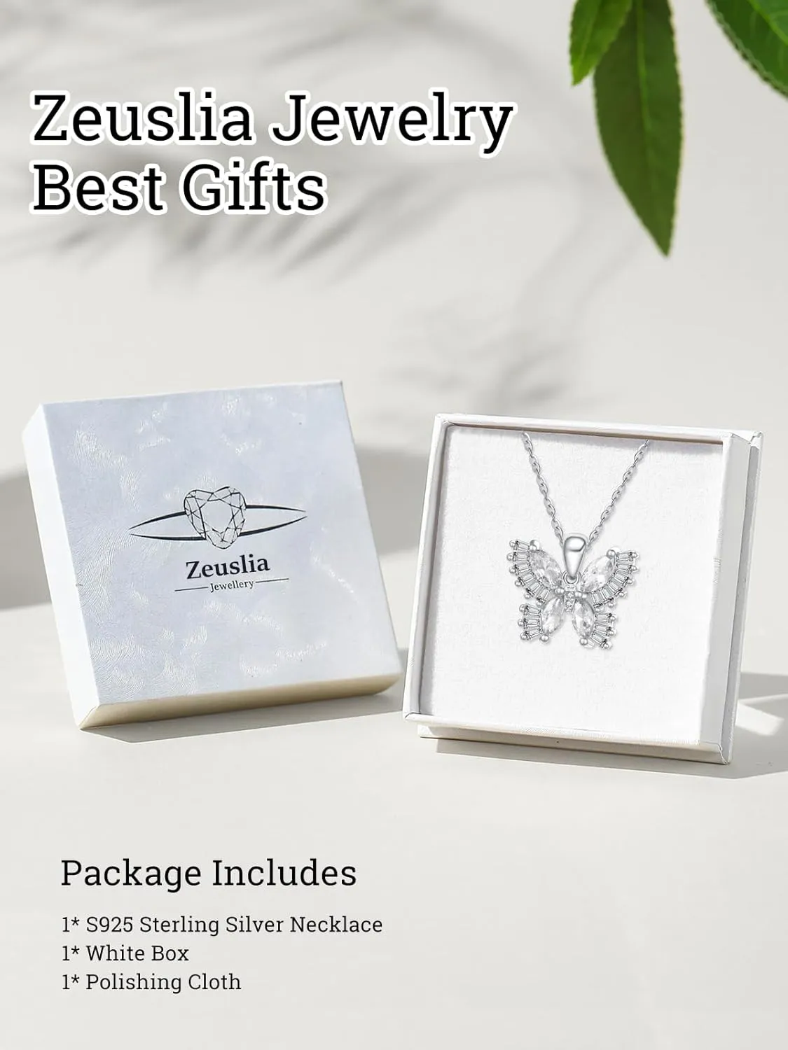 Butterfly Necklaces for Women 925 Sterling Silver Butterfly Birthstone Pendant Necklaces be Lucky for Women Dainty Cute Butterfly Jewelry Gifts for Women