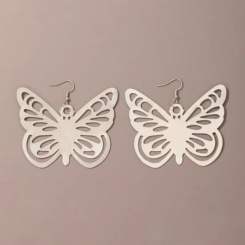 Butterfly Simple Chain Hollow Earrings Women