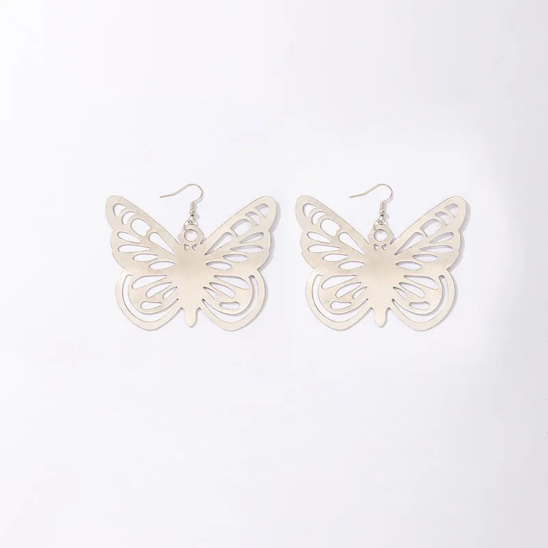 Butterfly Simple Chain Hollow Earrings Women