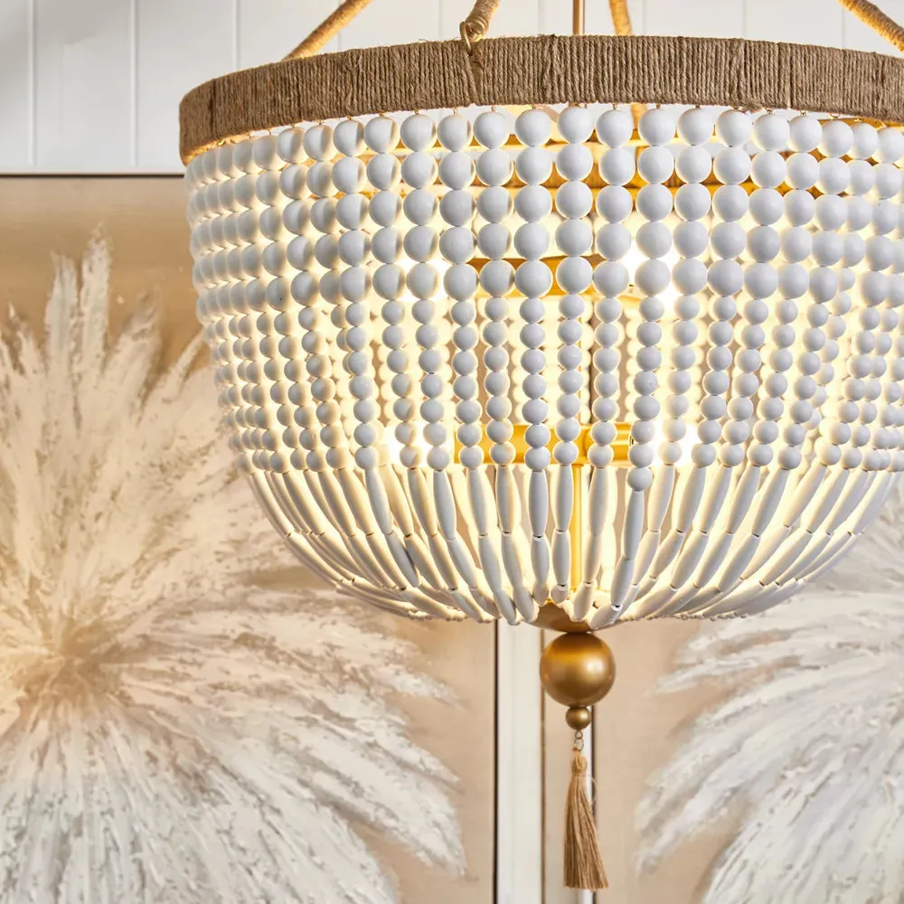 Cafe Malabar Beaded Pendant Natural White